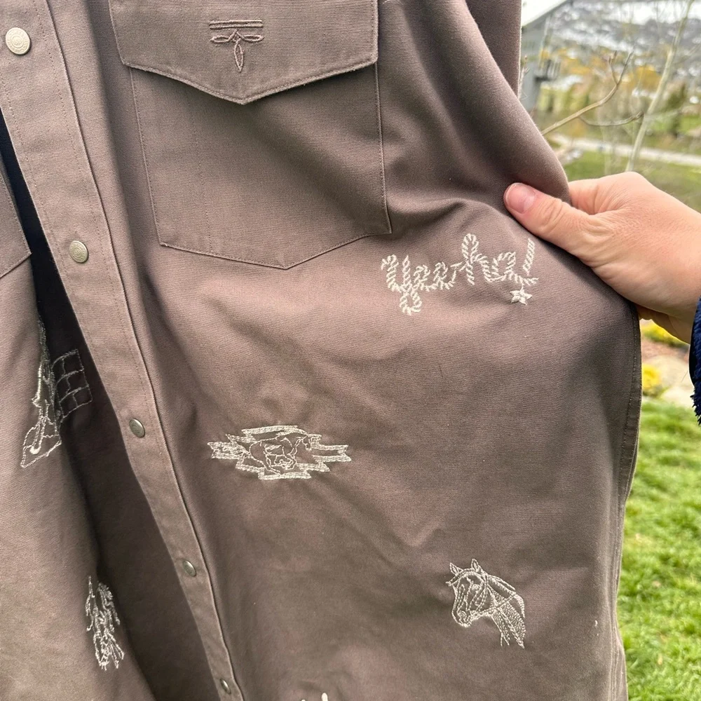 Lucchese vintage oversized western shirt size large with silver embroidery - Picture 4 of 5